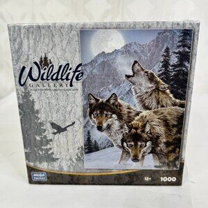 5 for $25| Wildlife Gallery: Moon Dancers Wolf 1000 pc jigsaw Mega Puzzle